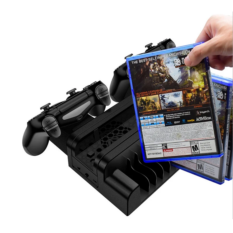 PS4/PS4 Slim/PS4 PRO охлаждающий вентилятор теплоотвод основание вертикальное зарядное устройство Подставка двойной контроллер зарядная док-станция для Playstation 4 PS 4