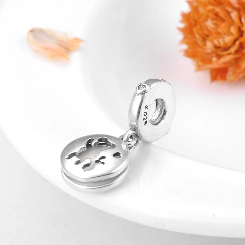 Authentic Silver 925 Charm White Charms Enamel Hollow Bear Pendants Fit Original Pandora Bracelet Necklace Jewelry | Украшения и