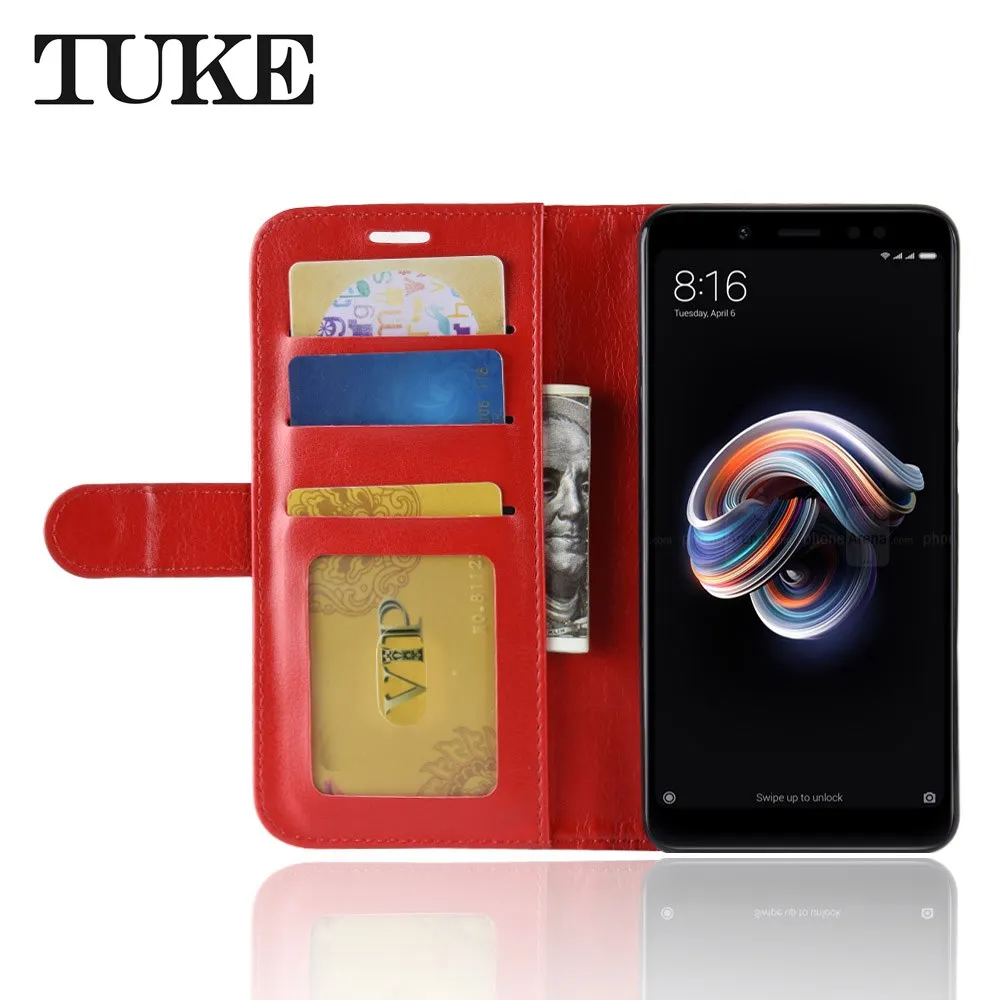 TUKE для Xiaomi Redmi Note5 Pro Чехол кожаный флип чехол телефона Note 5 Мягкий силиконовый с