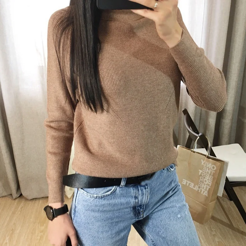 GIGOGOU Turtleneck Autmn Winter Warm Women Pullover Sweater Thick Soft Jumper Loose Casual Female | Женская одежда