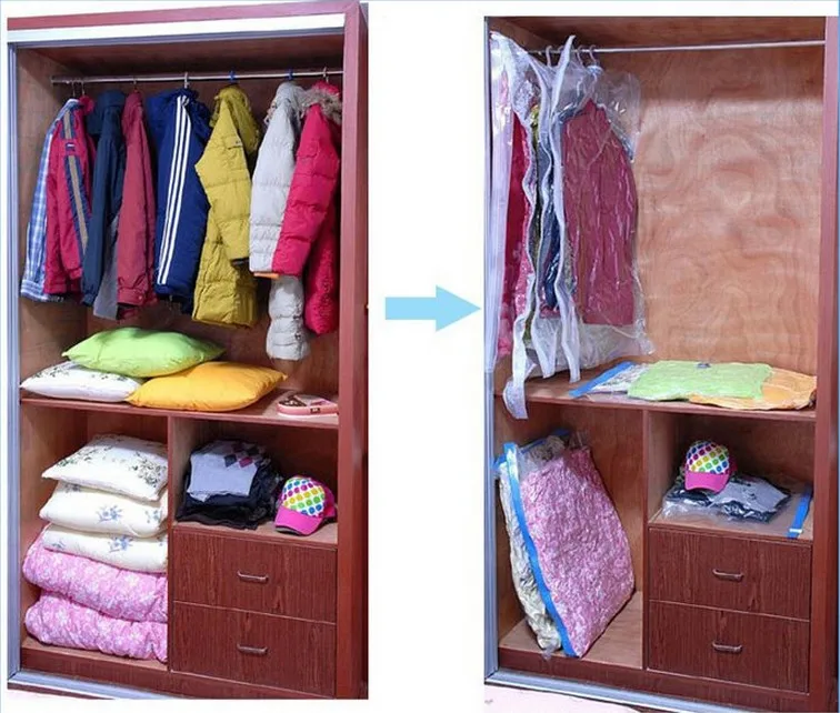 Прозрачный вакуумный мешок складной сверхбольшой пакет для хранения экономии