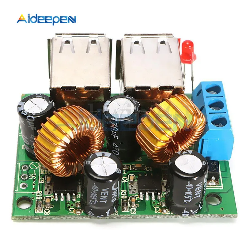 4 четыре USB порта A5268 понижающий блок питания конвертер плата модуль DC 12V 24V 40V до 5V 5A