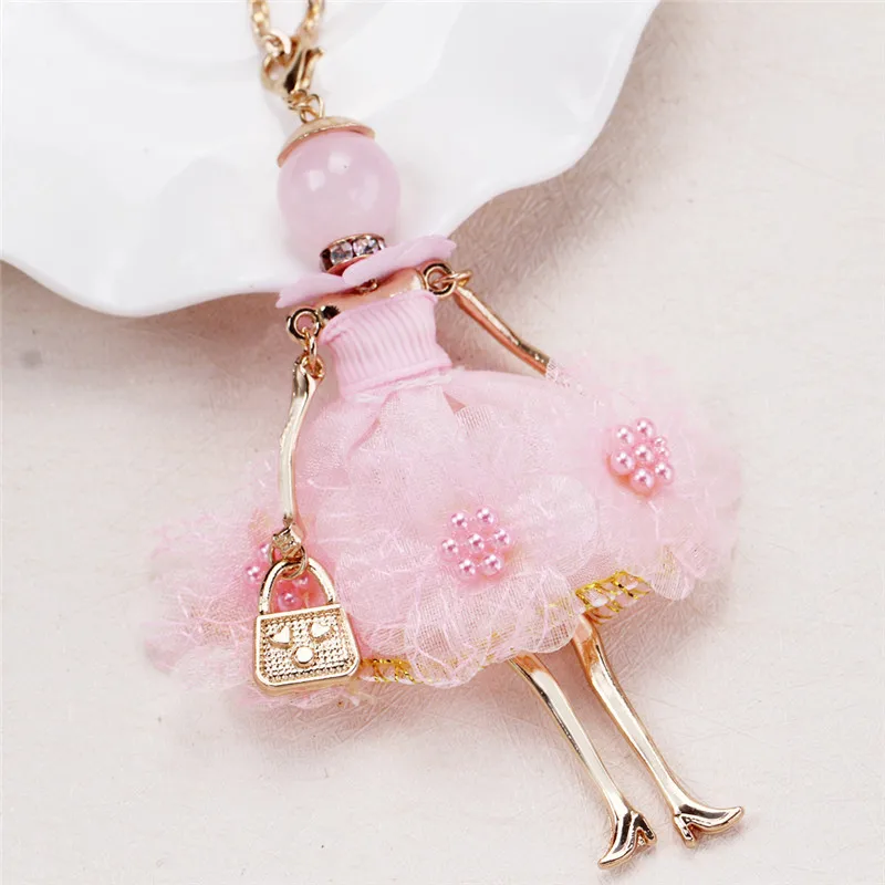 Женское ожерелье с длинной цепочкой желтое розовое цветами 2018|Ожерелья