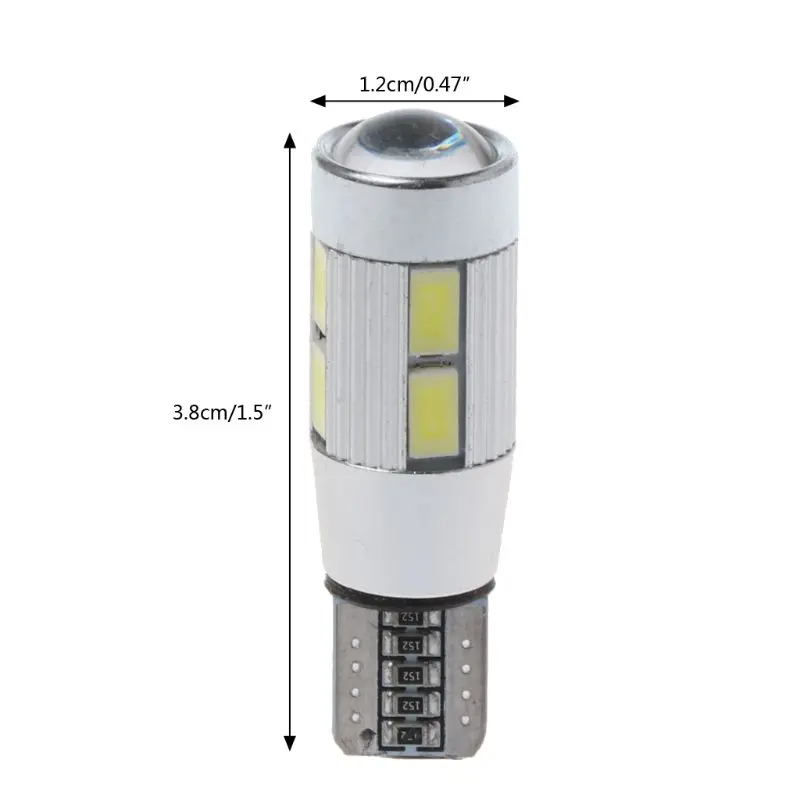 

2Pcs T10 194 W5W 5630 LED 10 SMD Canbus Error Free Car Side Wedge Lights