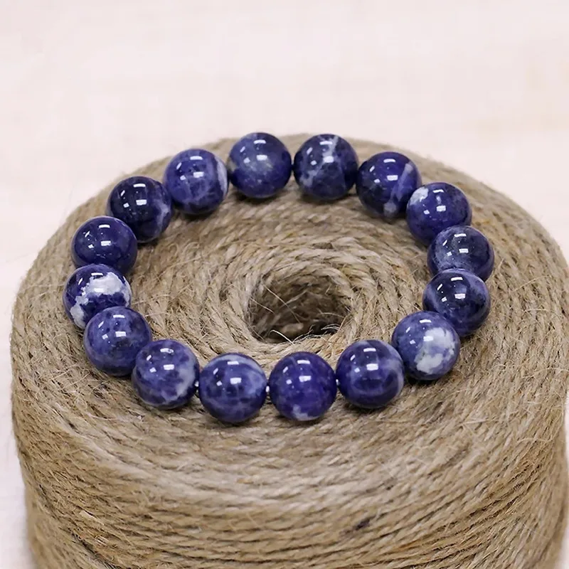 

blue sodalite agates round 4/6/8/10/12/14/16/18/20mm bracelet 7.5inch wholesale beads FPPJ FPPJ