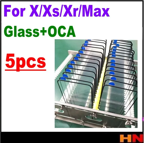 5 шт. для iPhone X XS XR Max стекло OCA вместе ЖК средний ремонт Сенсорное стекло с OCA запасные части