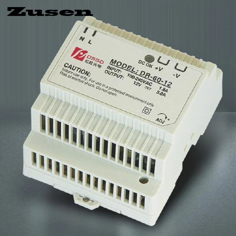 Zusen DR 60W 12V 15V 24V 48V Din Rail импульсный источник питания|switch power|switching power supplyswitching switch supply