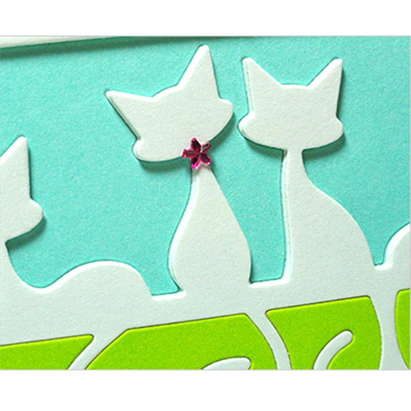 Металлические трафареты с изображением милого кота для скрапбукинга сделай сам