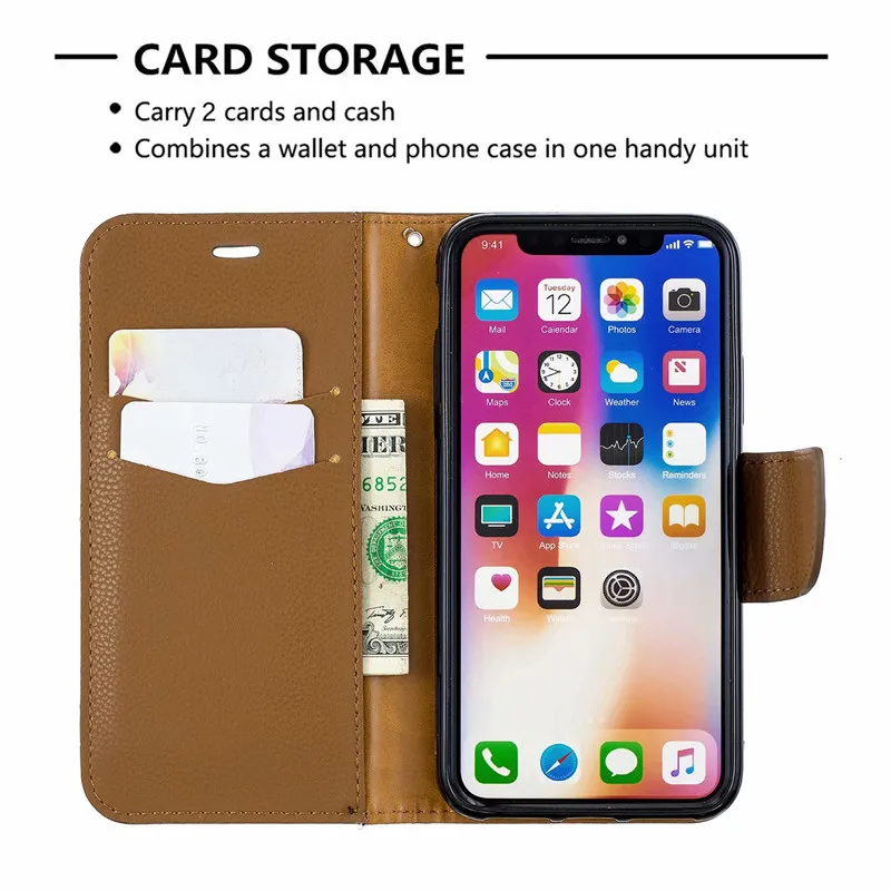 Чехол-Кошелек из искусственной кожи для iphone 6 S 7 8 Plus XS Max XR деловой флип-чехол X