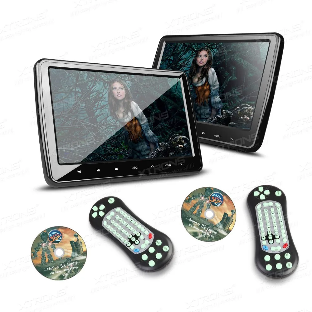 XTRONS 10 1 дюймовый портативный экран высокого разрешения 1024*600 TFT HD HDMI подголовник