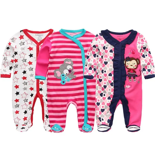 RFL3103 Kiddiezoom/Фирменный летний детский комбинезон с длинными рукавами; Одежда для новорожденных девочек и мальчиков с принтом героев мультфильмов; Хлопковая пижама; roupa infantil - Цвет: RFL3103