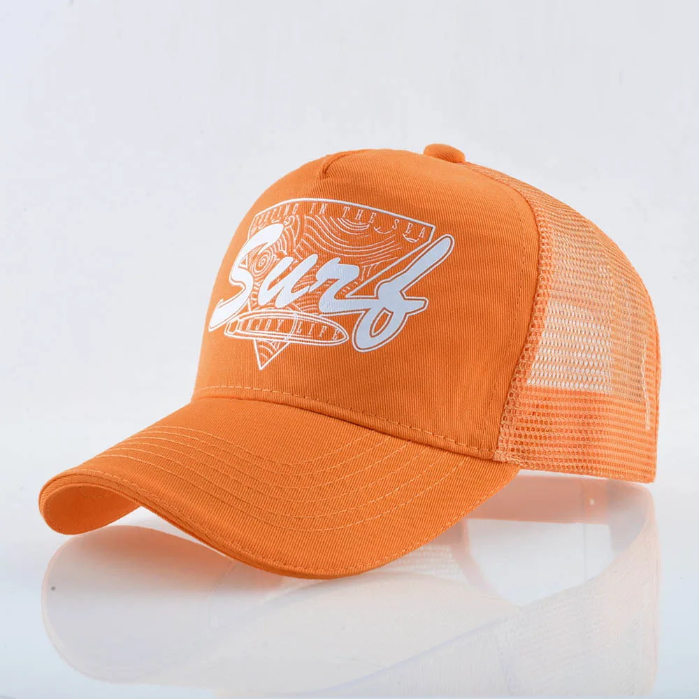 Orange Trucker Hat 2 FS Casquette Trucker шапка зимняя дышащая сетчатая шляпа Snapback 5 панель Кепка s для мужчин и женщин высокое качество бейсболки красный зеленый хип-хоп - Цвет: Orange Trucker Hat 2