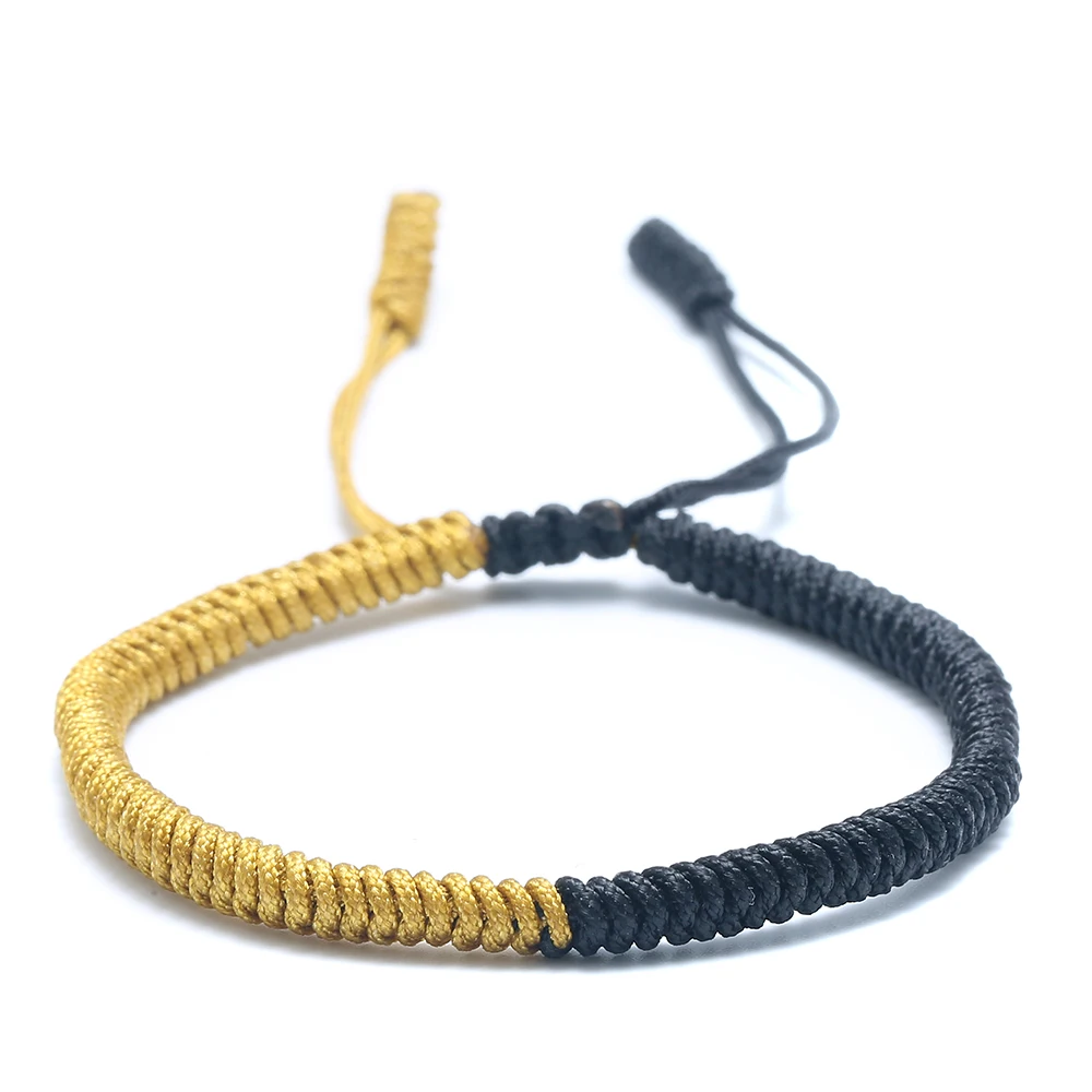 Браслет ручной работы буддийский два цвета тесьма вместе узлы хорошая