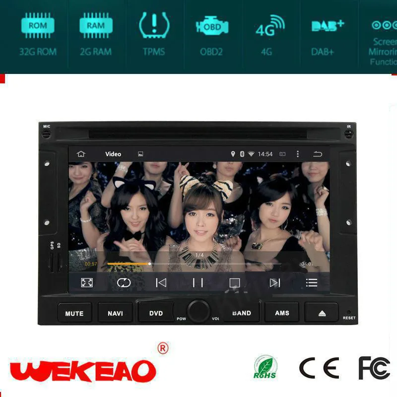 Автомобильный GPS-навигатор с сенсорным экраном Wekeao для Peugeot 3008 5008 2009-2016 с мультимедийной системой воспроизведения, поддержкой Wi-Fi и 3G на базе Android 7.1.