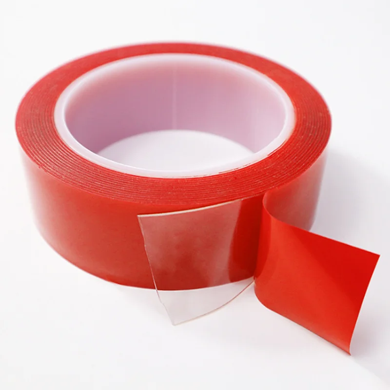 Red 3Mx20mm Прозрачная прочная двусторонняя клейкая лента 1m3m5m без цветной коробки без следа бесследная моющаяся клейкая лента нано невидимые гелевые - Цвет: Red 3Mx20mm