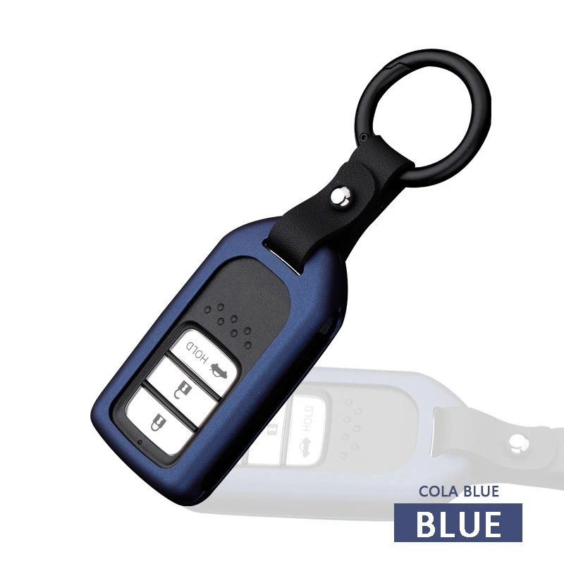 C-blue Натуральная pcmos смарт-брелок для ключей из цинкового сплава, цинковый сплав красный ключ чехол Чехол держатель для Honda Accord для CRV CR-V интерьерные аксессуары - Название цвета: C-blue