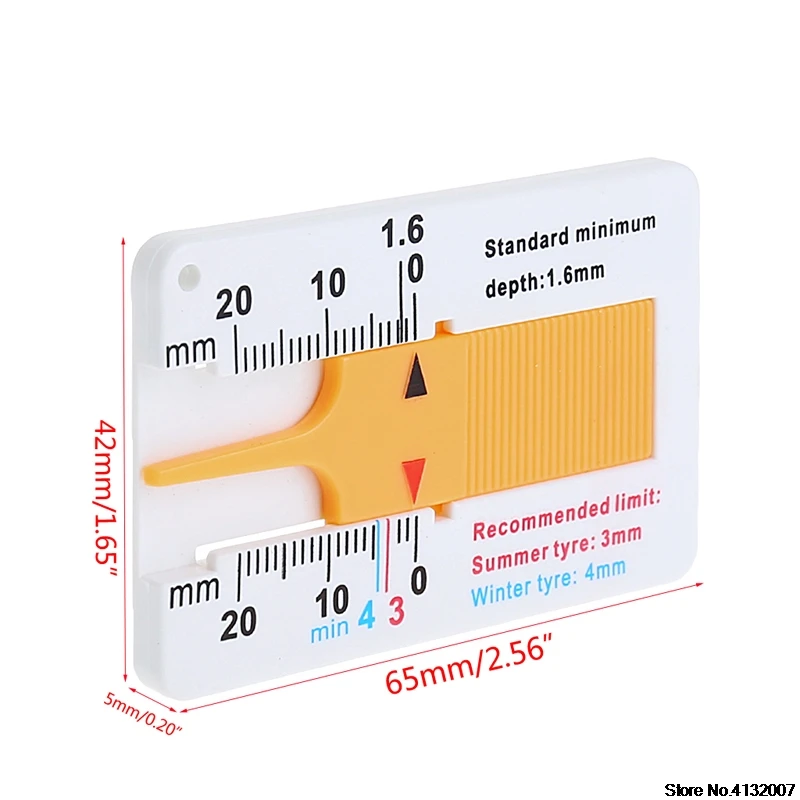 Измеритель глубины протектора шины автомобиля мотоцикла прицепа фургона колеса