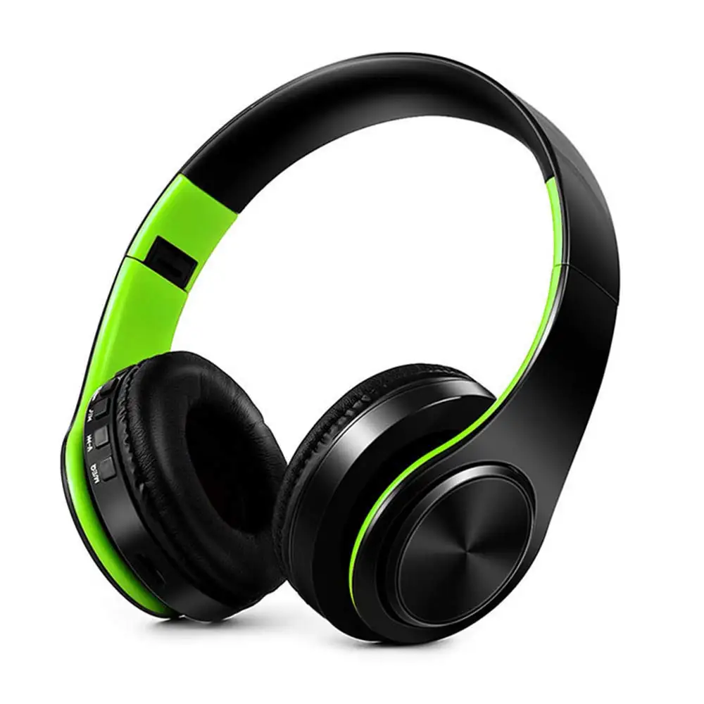 Black green Высокое качество Bluetooth наушники Портативный Bluetooth гарнитура шлем bluetooth Sans fil спортивные наушники с микрофоном для телефона ПК ТВ - Цвет: Black green