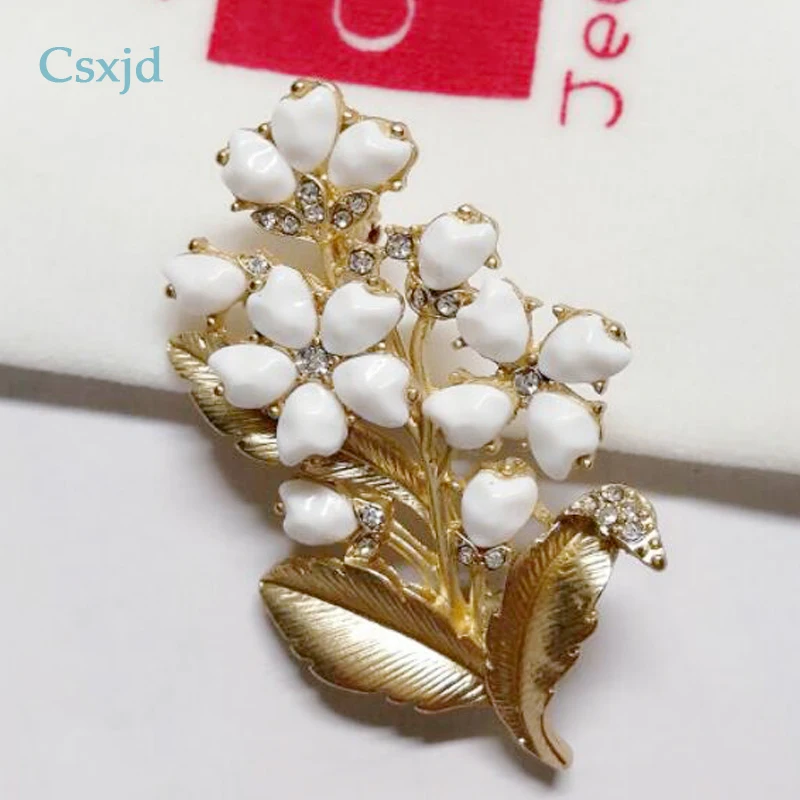 Женская Винтажная брошь в форме лилии CSxjd Элегантная Брошь неправильной формы из