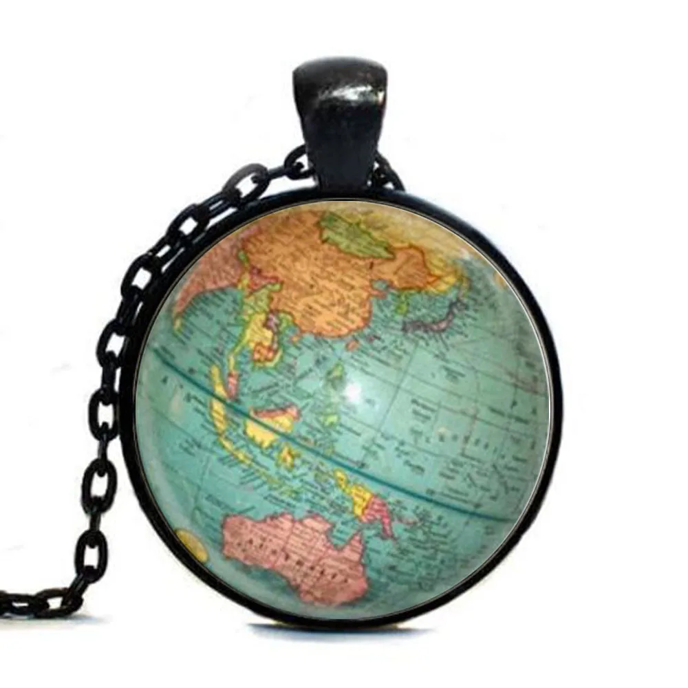 Горячие стеклянные купольные украшения винтажный Глобус тег Планета Земля Карта