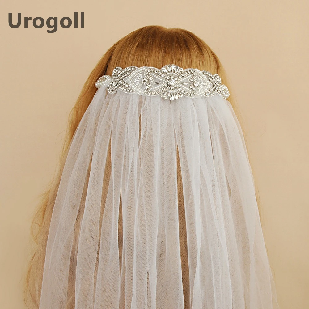 

Fashion Bridal Crystal Veil With Rhinestone Bride Tulle Dress Bridal Wedding Accessories Cathedral Bride's Veil For Party Dress