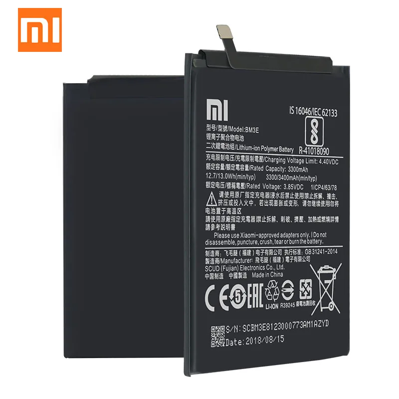 Оригинальный аккумулятор Xiaomi 8 BM3E 3400 мАч для Mi Mi8 M8 сменный высокого качества |