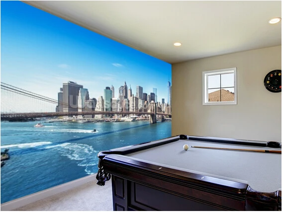 Пользовательские фото обои Нью-Йорк Бруклинский мост Skyline 3d стереоскопические