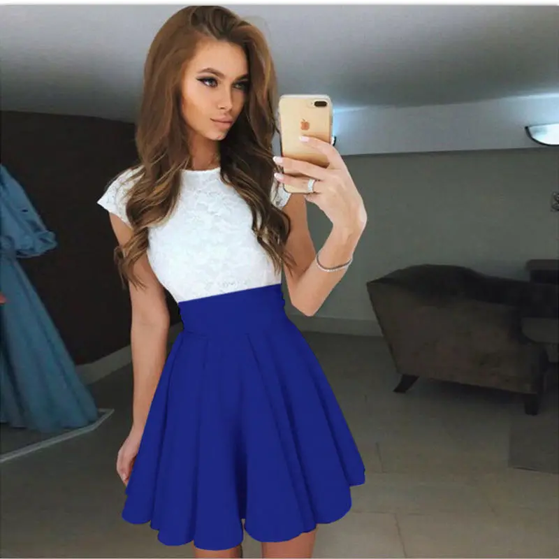 Для женщин дамы летнее платье короткий рукав Повседневное Sakter Платья для