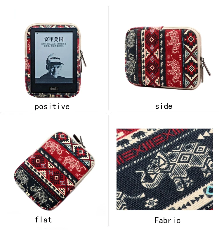Новинка, Холщовая Сумка для планшета с принтом для Amazon Kindle Paperwhite 1, 2, 3, 4,, 6 дюймов, чехол для электронной книги для женщин, мужчин и мальчиков