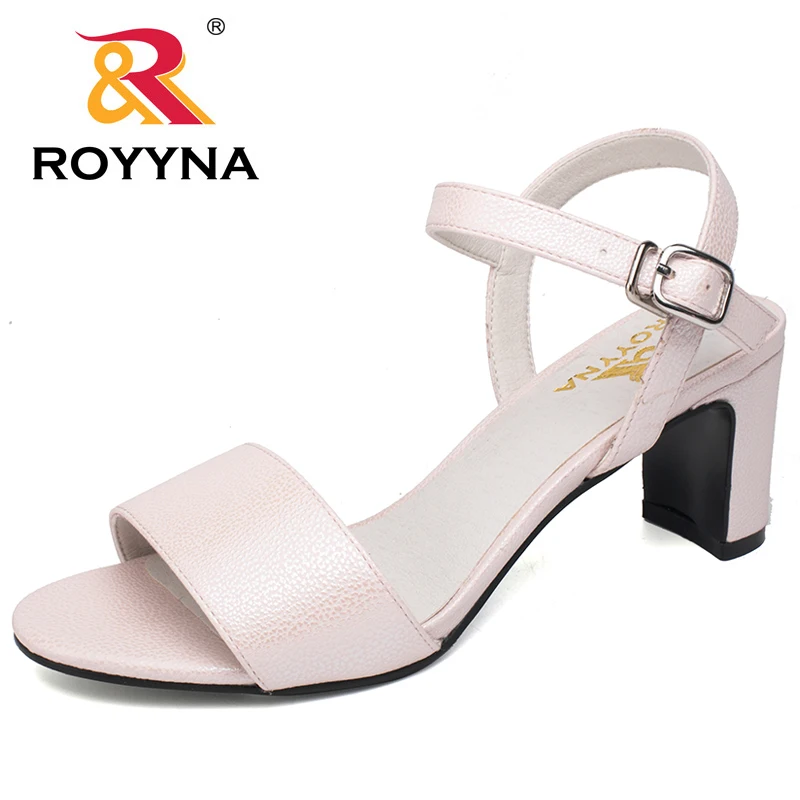 

ROYYNA New Fashion Style Women Sandals Buckle High Heels Summer Shoes Outdoor Walking Slippers Comfortable Fast Free Shipping