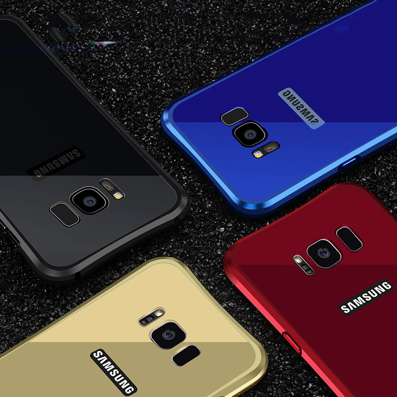Роскошный чехол для Samsung Galaxy S8/S8 Plus 2 в 1 тонкая металлическая рамка + акриловая
