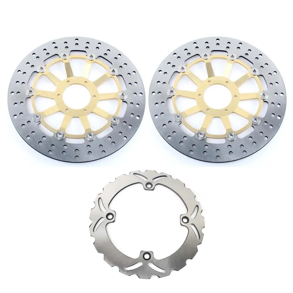 Round Gold Set BIKINGBOY спереди и сзади тормозные диски роторов для Honda XL 1000 В варадеро 1999 2000 2001 2002 VX VY V1 V2 99 00 01 02 - Цвет: Round Gold Set