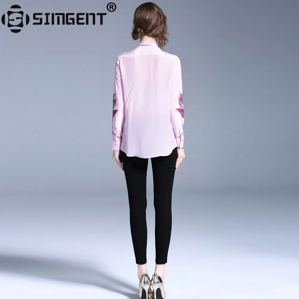 Женская рубашка с длинным рукавом и воротником бантом|Рубашки| |