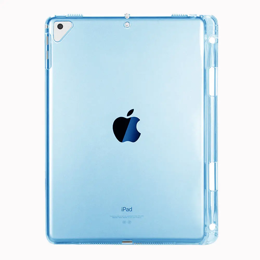 Таблетки крышка с карандаш слот чехол для iPad силиконовый 5 6 воздуха 1 2 прозрачный
