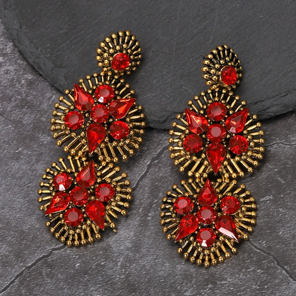 Vedawas Boho Макси Кристалл Висячие серьги для женщин Свадебные подарки ювелирные изделия ручной работы Pendientes xg2722