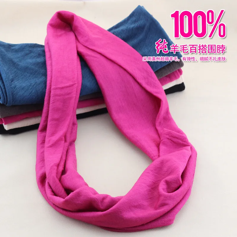 Женский шарф из 100% шерсти с двумя кольцами на рукавах шерстяной шарф-воротник