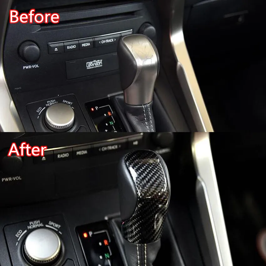 

YAQUICKA Car Gear Shift Knob Cover Car Sticker Trim Styling For Lexus NX RX ES GS IS 2016 2017 ABS Accessories