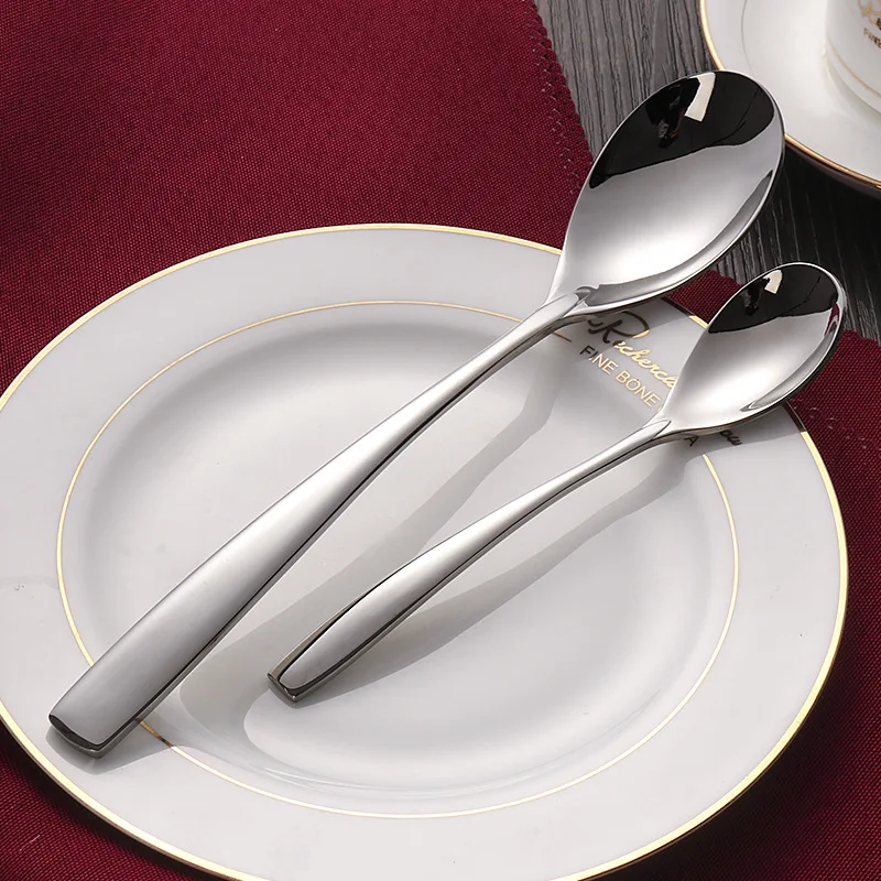 4 шт Вестерн SilverCutlery комплект Нержавеющая сталь Еда обеденные ножи вилки Dessertspoons