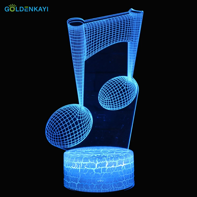 3D Музыкальная нотка LED Оригинальное ночное освещение атмосфера визуальная
