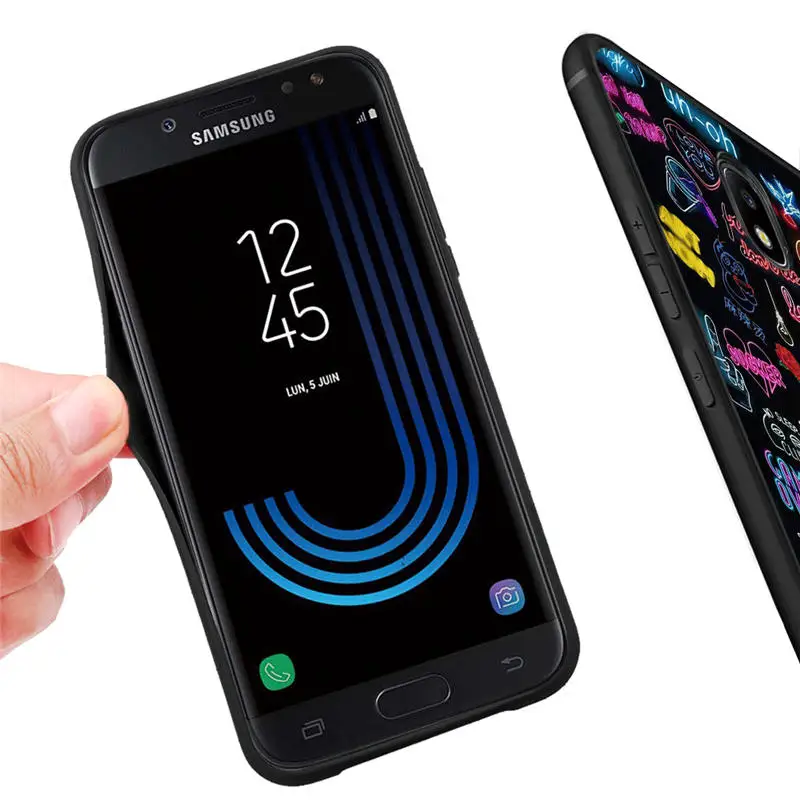 Роскошный черный чехол для телефона Samsung Galaxy J3 J5 J7 2016 2017 G530 J6 2018 мягкий силиконовый