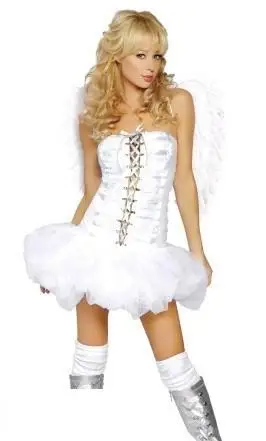 Фэнтези белый костюм ангела с крыльями женская свадебная одежда милое платье