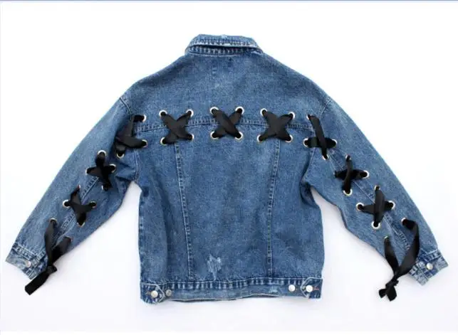 Осенняя куртка-бомбер на шнуровке с перекрещивающимся крестом для бойфрендов