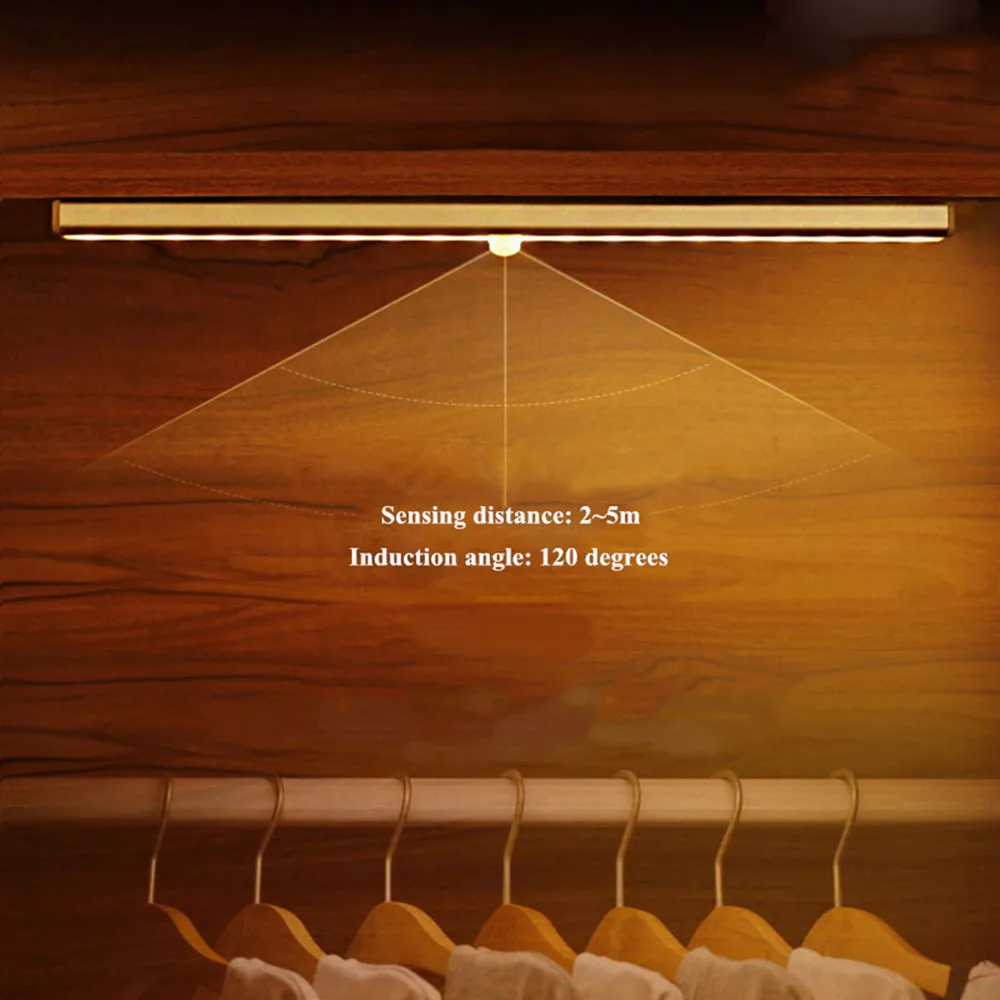 Движения PIR Сенсор светодиодный ночной Светильник USB Перезаряжаемые светильник