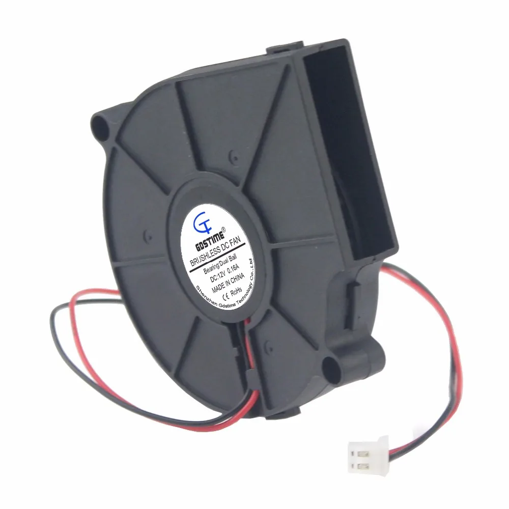 2Pcs Gdstime PC Fan 75mm x 15mm Ball Bearing 7515 DC Brushless Machine Equitment Cooling Exhaust Blower 12V CPU Cooler | Компьютеры и
