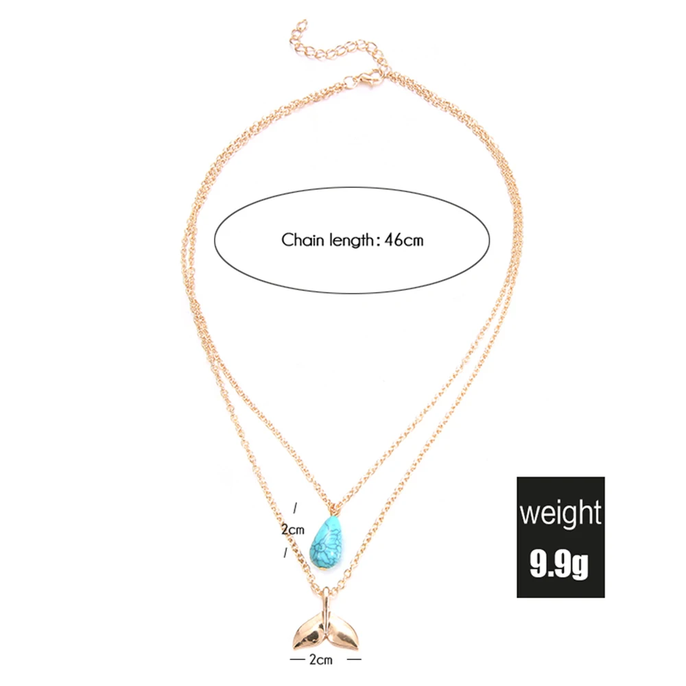 2 шт./компл. изысканный женский Цепочки и ожерелья с изображением хвоста русалки