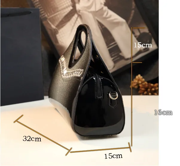 ICEV новые модные простые женские кожаные сумки boston tote из лакированной кожи Клатчи женские сумки через плечо с верхней ручкой