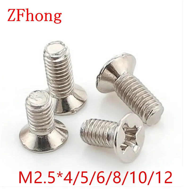 1000 шт. M2.5 * 4/5/6/8/10/12 стальной винт с черной плоской потайной головкой|screw screw|steel