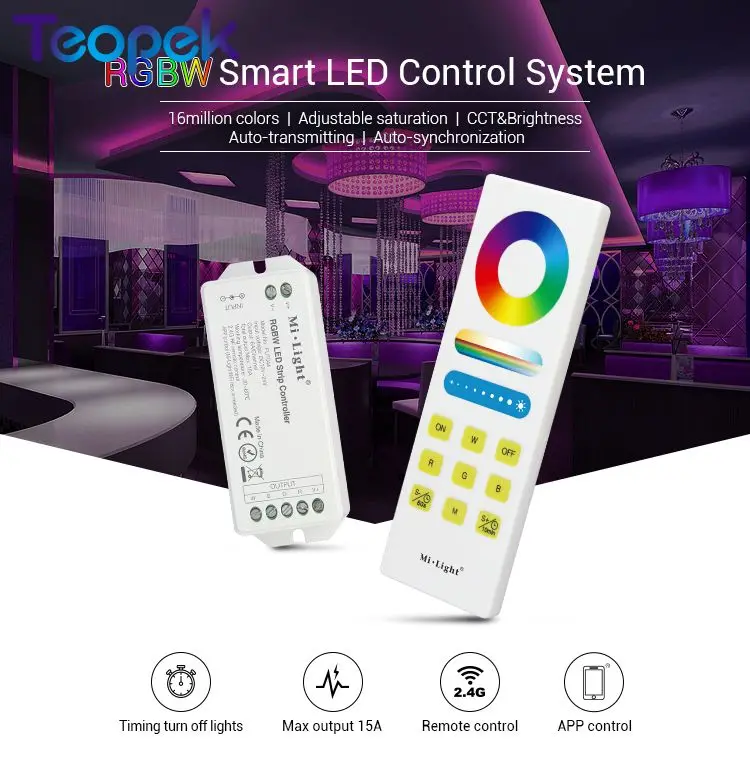 Mi. Светильник FUT044 RGBW 15a AUTO-SYNC Функция светодиодный контроллер+ FUT088 RGB+ CCT полный сенсорный пульт дистанционного управления