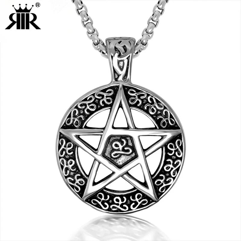 RIR винтажная Викканская подвеска Украшение «пентограмма» religion Wicca Pagan Gothic ожерелье с ведьмой сверхъестественная вдохновленная ловушка дьявола
