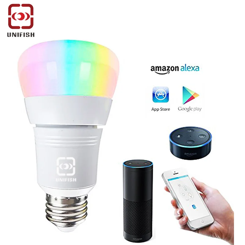 Unifish светодиодные лампы Беспроводной WiFi Smart Лампочки Дистанционное управление Wi